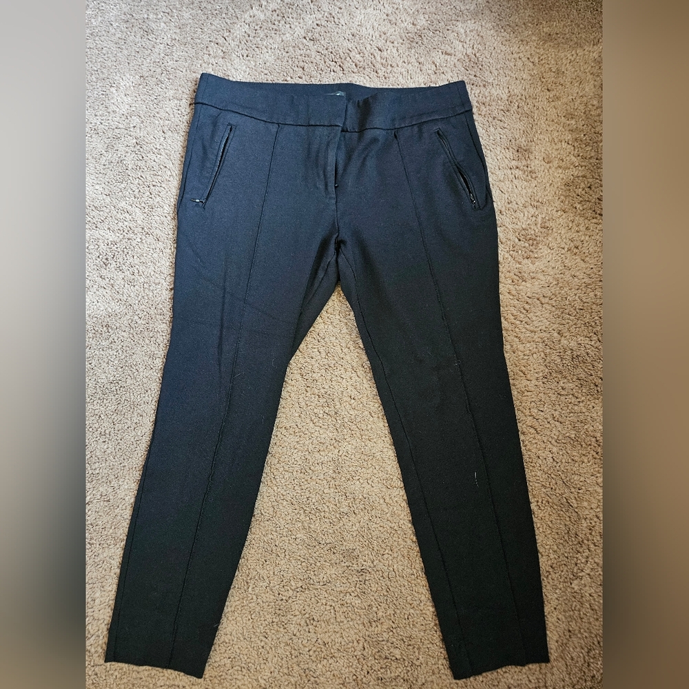 Loft 12 petite pintuck black pencil pants w/ pockets